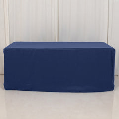 Premium Polyester 6ft Rectangle Tablecloth Navy Blue Durable Fitted 220GSM Table Cover