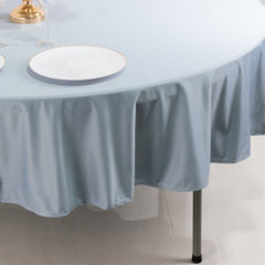 Satin 132" Round Tablecloth Dusty Blue - Stylish Seamless Table Cover