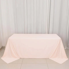 Scuba Rectangular 90"x132" Tablecloth Blush - Wrinkle Free, Stain Resistant & Seamless Table Cover