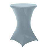 Spandex 30" Round Cocktail Table Cover Dusty Blue - Easy to Maintain Stretch Fitted Highboy Tablecloth
