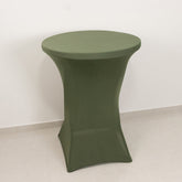 Spandex 30" Round Cocktail Table Cover Dusty Sage Green - Easy to Maintain Stretch Fitted Highboy Tablecloth