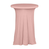 Spandex 30" Round Cocktail Table Cover Skirt Dusty Rose With Natural Wavy Drapes