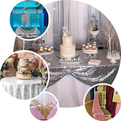 Sequin 60"x60" Table Overlay Square Tablecloth Hunter Emerald Green - Luxe Wedding Table Topper