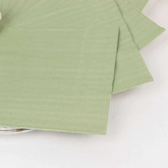 50-Pack Paper Beverage Napkins Sage Green - 2 Ply Disposable Soft 18GSM Cocktail Napkins 5"x5"