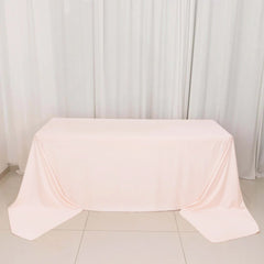 Scuba Rectangular 90"x156" Tablecloth Blush - Wrinkle Free, Stain Resistant & Seamless Table Cover