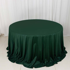 Scuba Round 132" Tablecloth Hunter Emerald Green - Wrinkle Free & Stain Resistant Seamless Table Cover