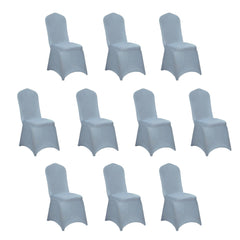 10 Pack Spandex Chair Covers for Banquet Chairs Dusty Blue - Durable Reusable Stretch Slip-On Covers