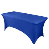 Stretch Spandex 96"x30" Rectangle Table Cover Royal Blue - Durable Form-Fitting Tablecloth