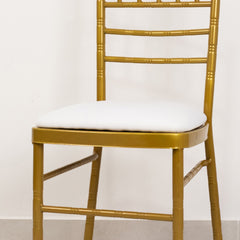 5 Pack Spandex Seat Pad Slipcovers for Chiavari White - Washable Stretch Fitted Design for Dining Chairs