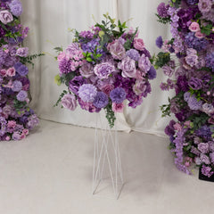 22-Inch Lavender Lilac Silk Flower Grand Centerpiece – Pre-Arranged Artificial Rose, Hydrangea & Chrysanthemum Ball for Wedding & Event Décor