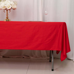 Scuba Rectangular 60"x102" Tablecloth Red - Wrinkle Free & Stain Resistant Table Cover