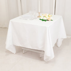 Cotton Blend 70"x70" Square Tablecloth White - Wrinkle-Resistant Fabric for Modern Table Decor
