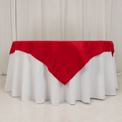 Cotton Blend 54"x54" Table Overlay Square Tablecloth Red - Wrinkle-Resistant Table Topper