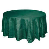 Taffeta 120" Round Tablecloth Hunter Emerald Green - Seamless Accordion Crinkle Table Cover