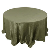 Taffeta 132" Round Tablecloth Dusty Sage Green - Seamless Accordion Crinkle Table Cover