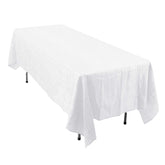 Taffeta 60"x102" Rectangle Tablecloth White - Accordion Crinkle Design for Modern Gatherings