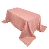 Taffeta 90"x132" Rectangle Tablecloth Dusty Rose - Seamless Accordion Crinkle Table Cover