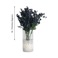 12 Stems Navy Blue Artificial Silk Babys Breath Flower Bushes Spray