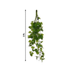 3-Pack Hanging Bush Vines - 3ft Artificial Greenery, Cottonwood Leaves for Walls, Arches & Event Backdrops