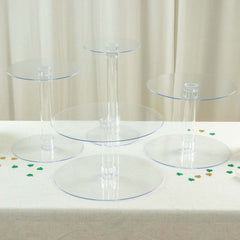 4-Tier Acrylic XL Cake Stand Set Clear - Assorted Sizes for Buffet Party Tables
