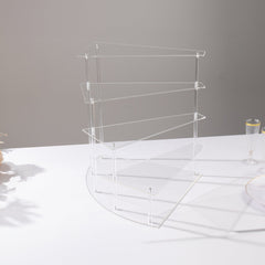 4-Tier Acrylic Cupcake Display Stand Clear Spiral Stairway Design for Dessert Perfume Retail Jewelry & Collectibles 17"