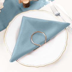 5 Pack Polyester 20"x20" Napkins Dusty Blue - Wrinkle Resistant & Easy Care Cloth Napkins