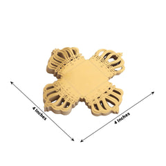 50-Pack Mini Paper Truffle Cup Liners Crown Square Design Metallic Gold - 225GSM Cupcake Tray Wrappers 4"