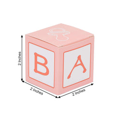 25 Pack 2" Pink Baby Shower Party Favor Candy Gift Boxes