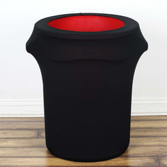 24-40 Gallons Black Stretch Spandex Round Trash Bin Container Cover