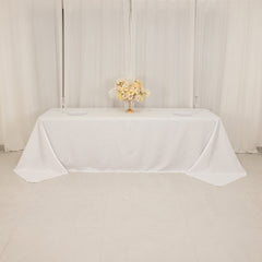 Cotton Blend 90"x156" Rectangle Tablecloth White - Seamless Wrinkle-Resistant Design for Grand Gatherings