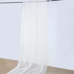 10ftx20ft Ivory Sheer Durable Flame Resistant Ceiling Drape Curtain Panels