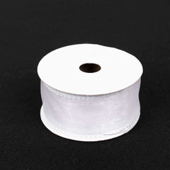 10 Yards 1.5" White Sheer Organza Wired Edge Ribbon