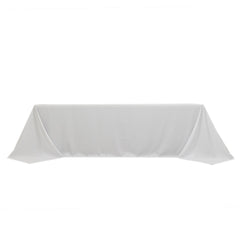 Fire Retardant Premium Polyester 90"x156" Rectangular Tablecloth White - Stylish High-Performance Seamless Table Cover for Large Gatherings