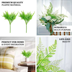 2 Stems Green Artificial Asparagus Fern Leaf Plant Indoor Faux Spray