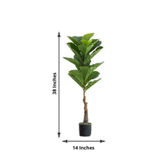2 Pack 3ft Artificial Fiddle Leaf Fig Tree Potted Indoor Planter