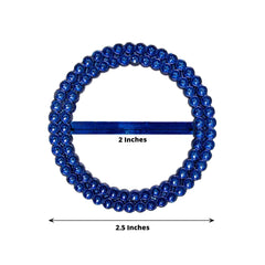 20 Pack Diamond Round Chair Sash Band Buckle Pins Royal Blue - Timeless Rhinestone Napkin Rings 2.5"