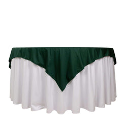 Scuba 70"x70" Table Overlay Square Tablecloth Hunter Emerald Green - Wrinkle Free & Stain Resistant Table Cover