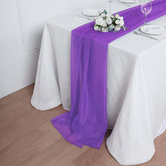 Chiffon 6ft Table Runner Purple - Flowy & Lightweight Table Decor
