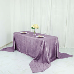 Taffeta 90"x132" Rectangle Tablecloth Violet Amethyst - Seamless Accordion Crinkle Table Cover