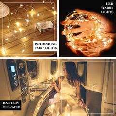 20 LED Micro Fairy String Lights Starry Bright Design Purple - Battery Operated Party Accent 90"