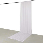 White 4-Way Stretch Spandex Event Curtain Drapes, Wrinkle Free Backdrop Event Panel with Rod Pockets - 5ftx16ft