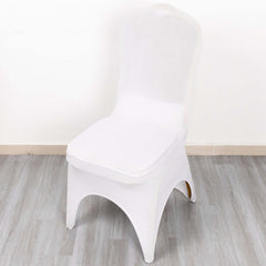 Premium Stretch Spandex Chair Cover for Banquet Chairs White - Durable Fitted 160GSM Fabric with 3-Way Open Arch & Foot Pockets