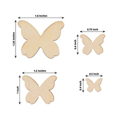 100-Pack Wood Butterfly Confetti DIY Craft Wood Slices, Smooth and Versatile for Arts & Crafts