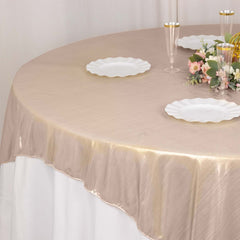 Polyester 72"x72" Table Overlay Square Tablecloth Blush - Sequin Dots Wrinkle-Free Table Cover