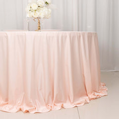 Scuba Round 132" Tablecloth Blush - Wrinkle Free & Stain Resistant Seamless Table Cover
