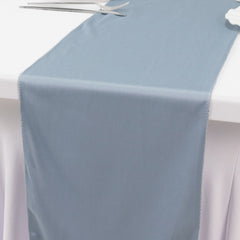 Scuba Polyester 12"x108" Table Runner Dusty Blue - Wrinkle-Free Table Linen