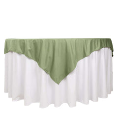 Scuba 70"x70" Table Overlay Square Tablecloth Dusty Sage Green - Wrinkle Free & Stain Resistant Table Cover