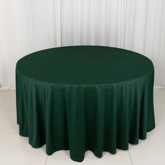 Scuba Round 120" Tablecloth Hunter Emerald Green - Wrinkle Free & Stain Resistant Seamless Table Cover