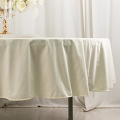 Scuba Round 90" Tablecloth Ivory - Wrinkle Free & Stain Resistant Table Cover