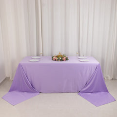 Scuba Rectangular 90"x156" Tablecloth Lavender Lilac - Wrinkle Free, Stain Resistant & Seamless Table Cover